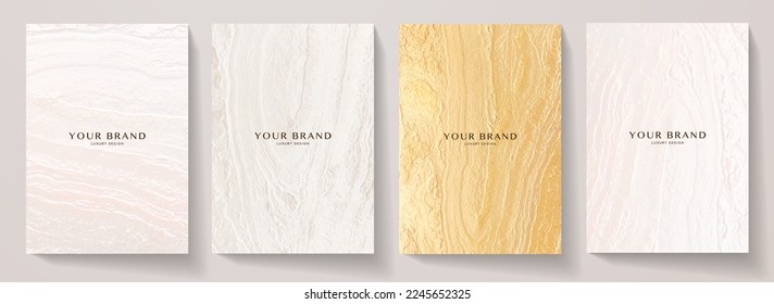 Modern cover design set. Luxury pink, silver, gold background with abstract marble pattern. Premium vector template for menu, invite, brochure template, lux flyer