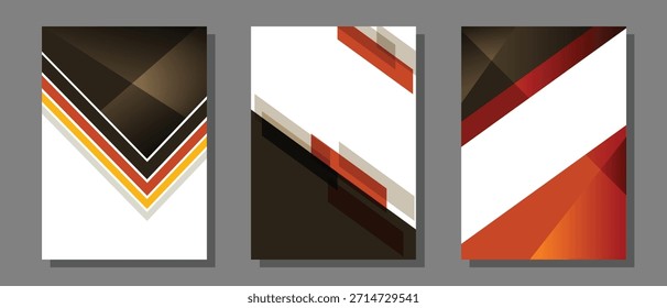 Diseño de cubierta moderno en tamaño A4. Colección de la cubierta con forma y gradación de color. Traje para el Anuncio, la cubierta, la invitación y otros