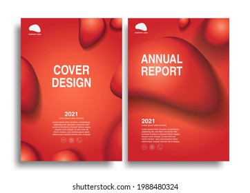 modern cover design template, annual report design template, red background