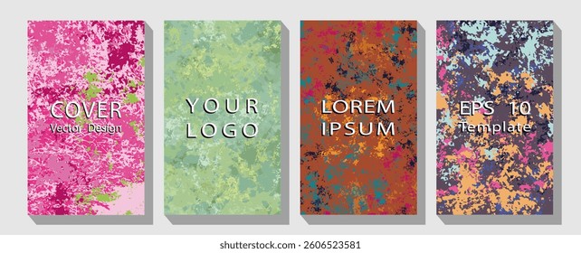 Modern cover design template with colorful dynamic overlay lines Abstract blue liquid graphic gradient circle shape on cover book presentation. 