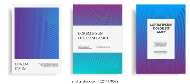 modern cover design template with dynamic halftone gradient. set of cover design template in a4 size