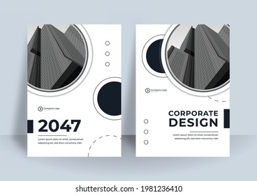 Modern cover design template with futuristic corporate concept. Blue abstract decoration for poster background, banner, business card and much more