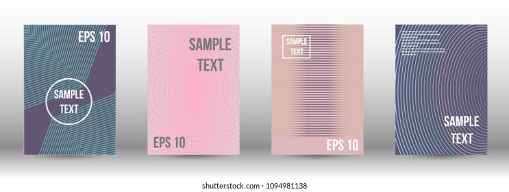 A modern cover design template. A set of modern abstract covers. Creative backgrounds from abstract gradient lines to create a trendy background for a banner, poster, booklet. Vector.