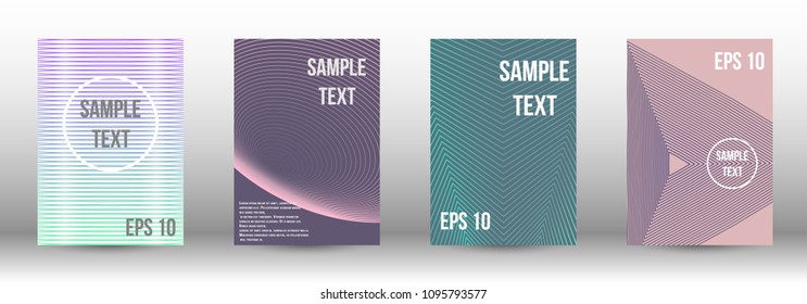 A modern cover design template. A set of modern abstract covers. Creative backgrounds from abstract gradient lines to create a trendy background for a banner, poster, booklet. Vector.
