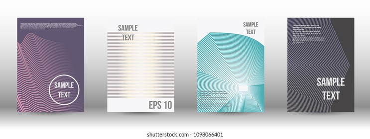 A modern cover design template. A set of modern abstract covers. Creative backgrounds from abstract gradient lines to create a trendy background for a banner, poster, booklet. Vector.