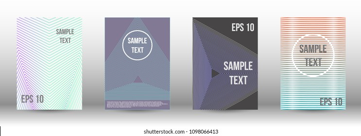 A modern cover design template. A set of modern abstract covers. Creative backgrounds from abstract gradient lines to create a trendy background for a banner, poster, booklet. Vector.
