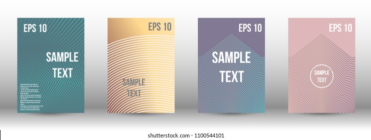 A modern cover design template. A set of modern abstract covers. Creative backgrounds from abstract gradient lines to create a trendy background for a banner, poster, booklet. Vector.