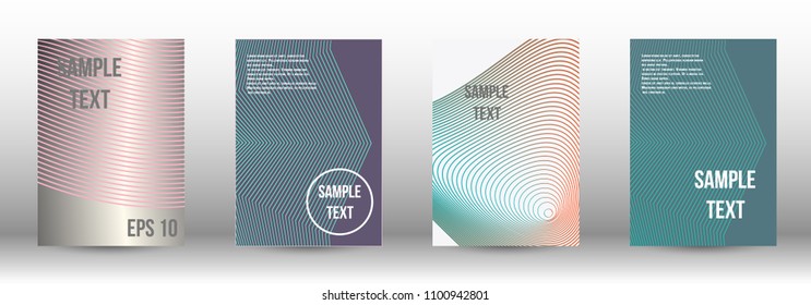 A modern cover design template. A set of modern abstract covers. Creative backgrounds from abstract gradient lines to create a trendy background for a banner, poster, booklet. Vector.