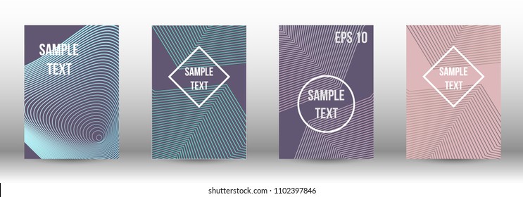 A modern cover design template. A set of modern abstract covers. Creative backgrounds from abstract gradient lines to create a trendy background for a banner, poster, booklet. Vector.