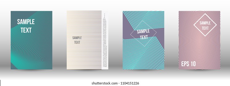 A modern cover design template. A set of modern abstract covers. Creative backgrounds from abstract gradient lines to create a trendy background for a banner, poster, booklet. Vector.