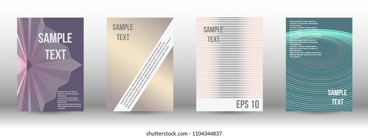 A modern cover design template. A set of modern abstract covers. Creative backgrounds from abstract gradient lines to create a trendy background for a banner, poster, booklet. Vector.
