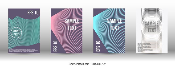 A modern cover design template. A set of modern abstract covers. Creative backgrounds from abstract gradient lines to create a trendy background for a banner, poster, booklet. Vector.