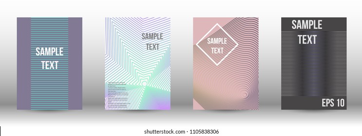 A modern cover design template. A set of modern abstract covers. Creative backgrounds from abstract gradient lines to create a trendy background for a banner, poster, booklet. Vector.