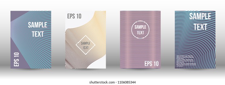 A modern cover design template. A set of modern abstract covers. Creative backgrounds from abstract gradient lines to create a trendy background for a banner, poster, booklet. Vector.