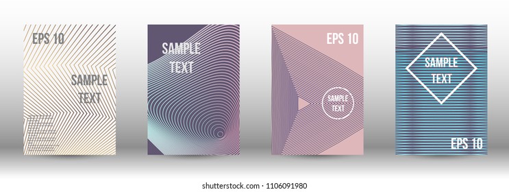A modern cover design template. A set of modern abstract covers. Creative backgrounds from abstract gradient lines to create a trendy background for a banner, poster, booklet. Vector.