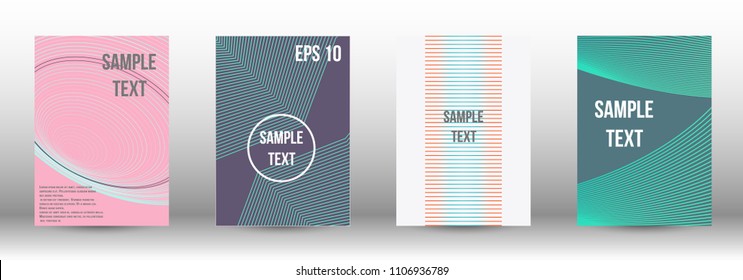 A modern cover design template. A set of modern abstract covers. Creative backgrounds from abstract gradient lines to create a trendy background for a banner, poster, booklet. Vector.