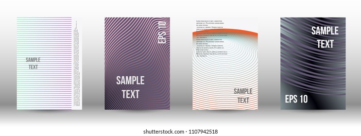 A modern cover design template. A set of modern abstract covers. Creative backgrounds from abstract gradient lines to create a trendy background for a banner, poster, booklet. Vector.