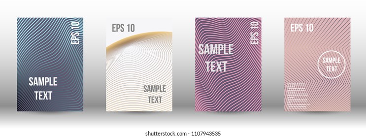 A modern cover design template. A set of modern abstract covers. Creative backgrounds from abstract gradient lines to create a trendy background for a banner, poster, booklet. Vector.