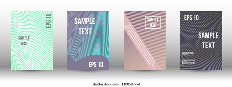 A modern cover design template. A set of modern abstract covers. Creative backgrounds from abstract gradient lines to create a trendy background for a banner, poster, booklet. Vector.