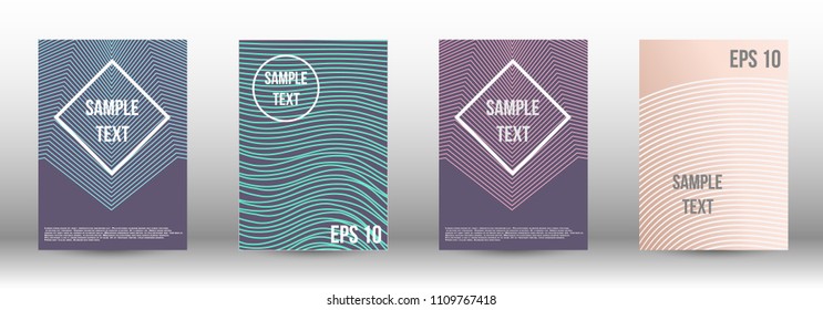 A modern cover design template. A set of modern abstract covers. Creative backgrounds from abstract gradient lines to create a trendy background for a banner, poster, booklet. Vector.