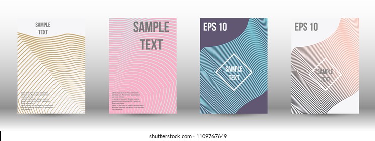 A modern cover design template. A set of modern abstract covers. Creative backgrounds from abstract gradient lines to create a trendy background for a banner, poster, booklet. Vector.