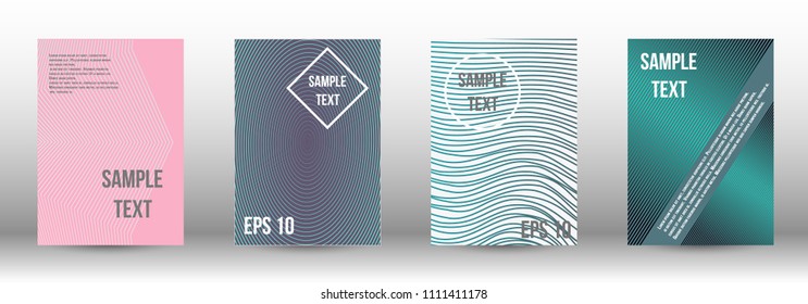 A modern cover design template. A set of modern abstract covers. Creative backgrounds from abstract gradient lines to create a trendy background for a banner, poster, booklet. Vector.