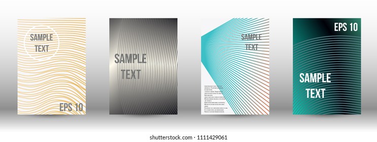 A modern cover design template. A set of modern abstract covers. Creative backgrounds from abstract gradient lines to create a trendy background for a banner, poster, booklet. Vector.