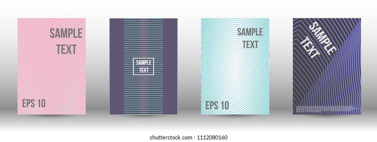 A modern cover design template. A set of modern abstract covers. Creative backgrounds from abstract gradient lines to create a trendy background for a banner, poster, booklet. Vector.