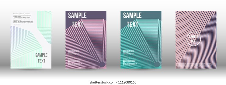 A modern cover design template. A set of modern abstract covers. Creative backgrounds from abstract gradient lines to create a trendy background for a banner, poster, booklet. Vector.