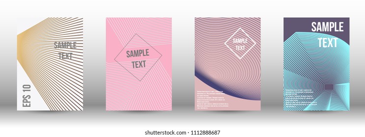 A modern cover design template. A set of modern abstract covers. Creative backgrounds from abstract gradient lines to create a trendy background for a banner, poster, booklet. Vector.