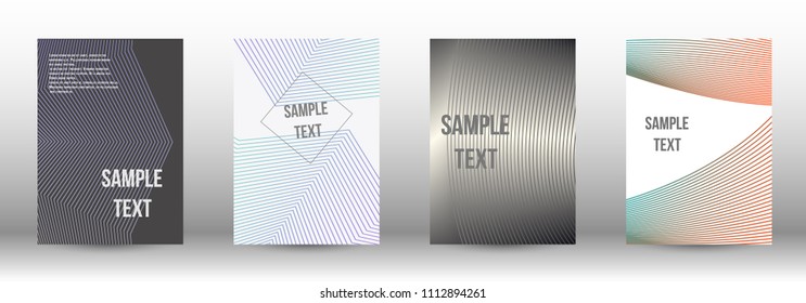 A modern cover design template. A set of modern abstract covers. Creative backgrounds from abstract gradient lines to create a trendy background for a banner, poster, booklet. Vector.