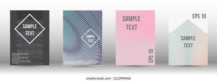 A modern cover design template. A set of modern abstract covers. Creative backgrounds from abstract gradient lines to create a trendy background for a banner, poster, booklet. Vector.