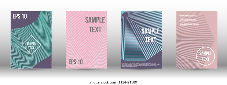 A modern cover design template. A set of modern abstract covers. Creative backgrounds from abstract gradient lines to create a trendy background for a banner, poster, booklet. Vector.