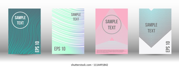 A modern cover design template. A set of modern abstract covers. Creative backgrounds from abstract gradient lines to create a trendy background for a banner, poster, booklet. Vector.