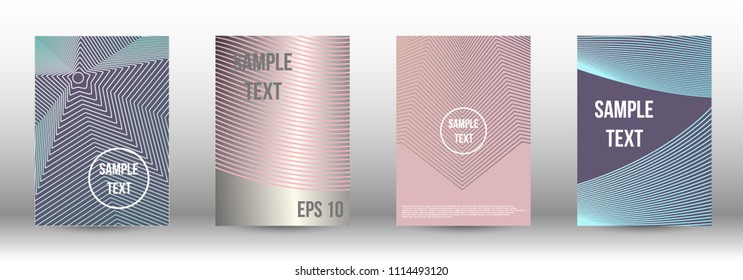 A modern cover design template. A set of modern abstract covers. Creative backgrounds from abstract gradient lines to create a trendy background for a banner, poster, booklet. Vector.