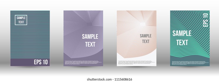 A modern cover design template. A set of modern abstract covers. Creative backgrounds from abstract gradient lines to create a trendy background for a banner, poster, booklet. Vector.