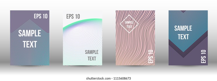 A modern cover design template. A set of modern abstract covers. Creative backgrounds from abstract gradient lines to create a trendy background for a banner, poster, booklet. Vector.