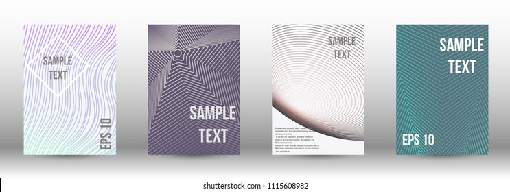 A modern cover design template. A set of modern abstract covers. Creative backgrounds from abstract gradient lines to create a trendy background for a banner, poster, booklet. Vector.