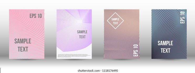A modern cover design template. A set of modern abstract covers. Creative backgrounds from abstract gradient lines to create a trendy background for a banner, poster, booklet. Vector.