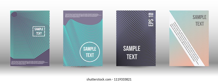 A modern cover design template. A set of modern abstract covers. Creative backgrounds from abstract gradient lines to create a trendy background for a banner, poster, booklet. Vector.