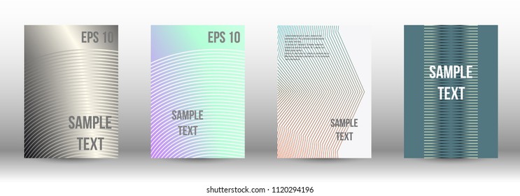 A modern cover design template. A set of modern abstract covers. Creative backgrounds from abstract gradient lines to create a trendy background for a banner, poster, booklet. Vector.