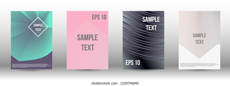 A modern cover design template. A set of modern abstract covers. Creative backgrounds from abstract gradient lines to create a trendy background for a banner, poster, booklet. Vector.