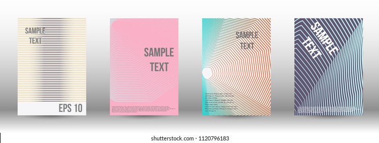A modern cover design template. A set of modern abstract covers. Creative backgrounds from abstract gradient lines to create a trendy background for a banner, poster, booklet. Vector.