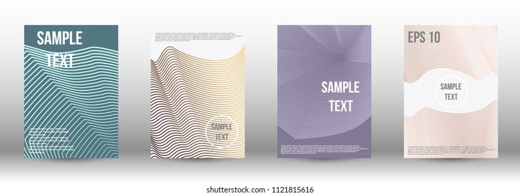 A modern cover design template. A set of modern abstract covers. Creative backgrounds from abstract gradient lines to create a trendy background for a banner, poster, booklet. Vector.