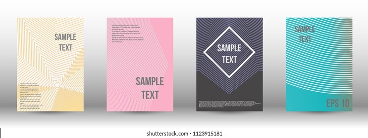 A modern cover design template. A set of modern abstract covers. Creative backgrounds from abstract gradient lines to create a trendy background for a banner, poster, booklet. Vector.