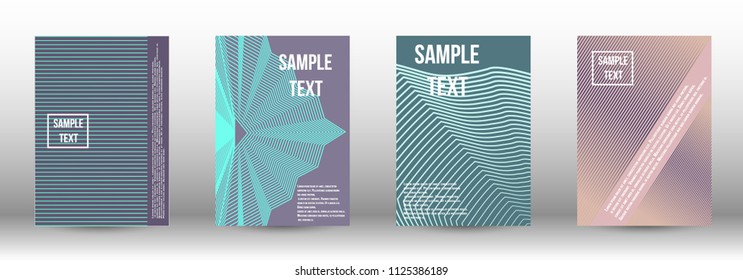A modern cover design template. A set of modern abstract covers. Creative backgrounds from abstract gradient lines to create a trendy background for a banner, poster, booklet. Vector.