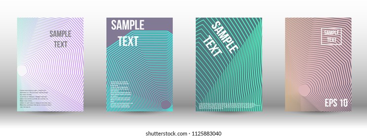 A modern cover design template. A set of modern abstract covers. Creative backgrounds from abstract gradient lines to create a trendy background for a banner, poster, booklet. Vector.