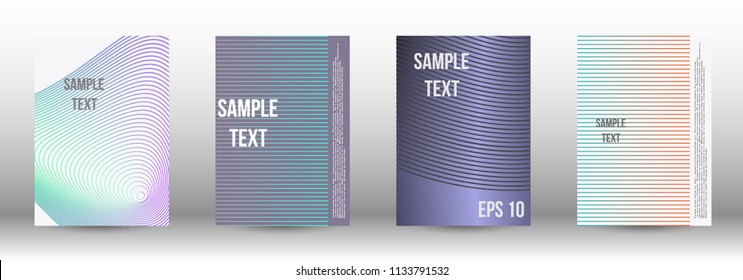 A modern cover design template. A set of modern abstract covers. Creative backgrounds from abstract gradient lines to create a trendy background for a banner, poster, booklet. Vector.