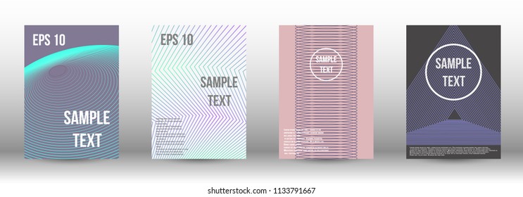 A modern cover design template. A set of modern abstract covers. Creative backgrounds from abstract gradient lines to create a trendy background for a banner, poster, booklet. Vector.