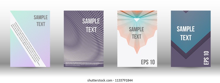 A modern cover design template. A set of modern abstract covers. Creative backgrounds from abstract gradient lines to create a trendy background for a banner, poster, booklet. Vector.